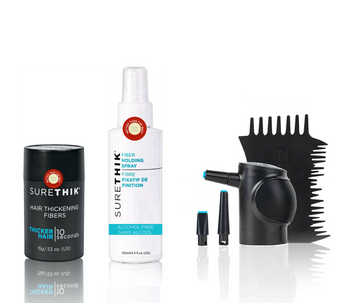 Hair Fibers 15g - Plus Fiber Holding Spray, Applicator & Hairline Comb